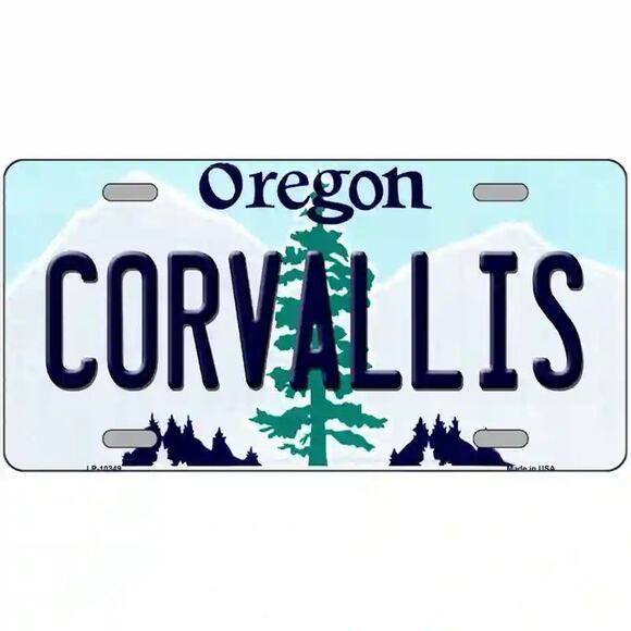 NCAA Corvallis Oregon  License Plate Background Metal Beavers Tag Wall Sign New - Picture 1 of 3